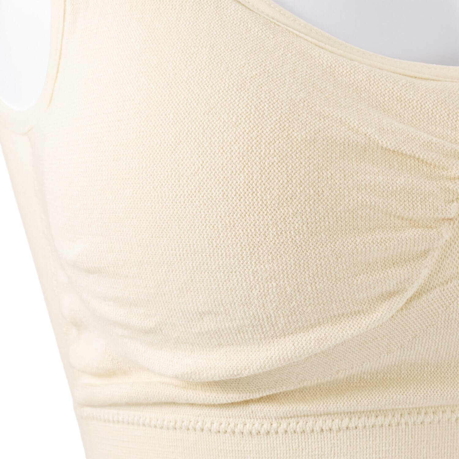 ジュエル ぐ〜んと伸びる やさしくフィット ヒアルロン酸加工 綿混素材の成型編 ハーフトップ２枚セット