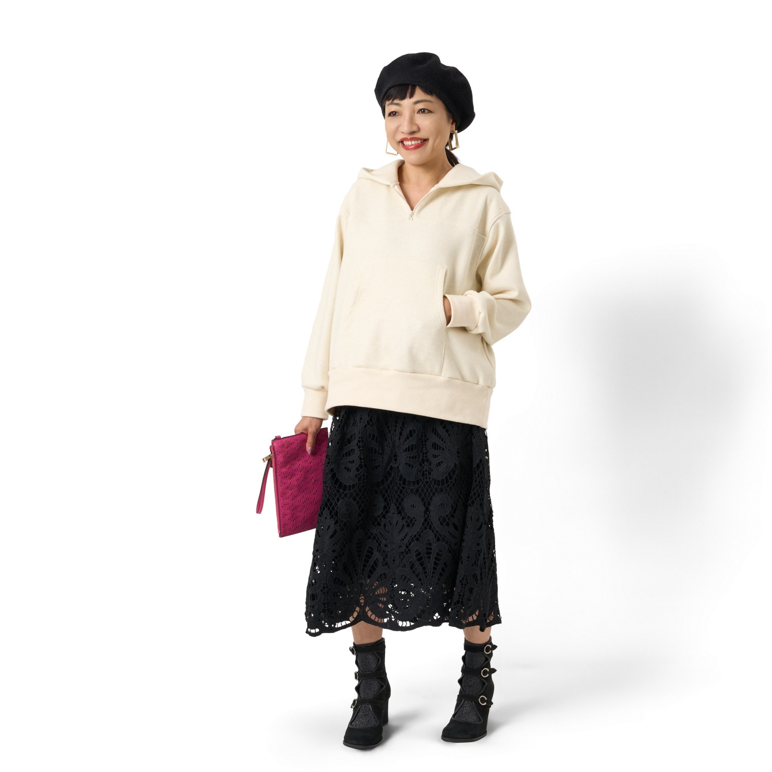 ミューリエ ジェットセッター気分で 快適おしゃれ 裏起毛フーディー