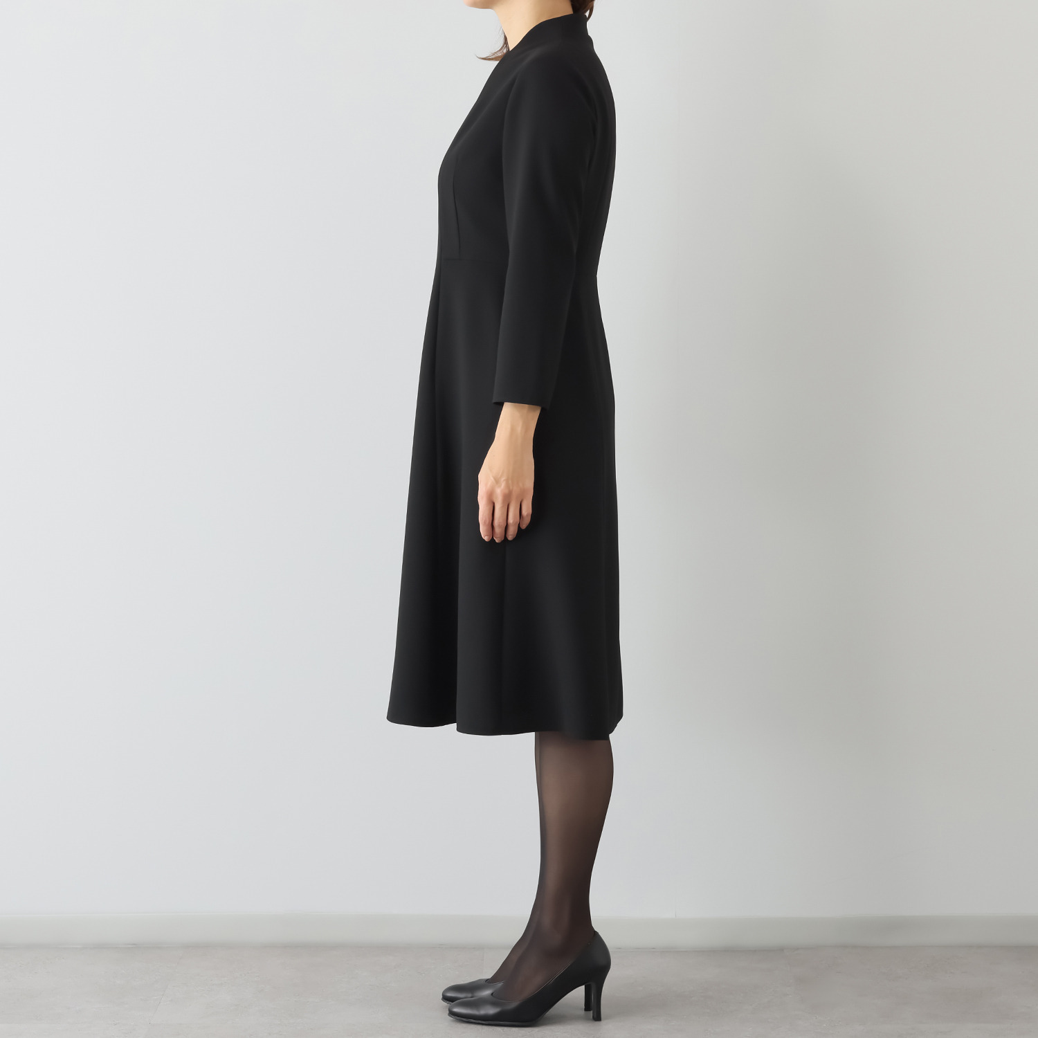 ニュイ ブラックフォーマル 洗濯機で洗える 前開きワンピース