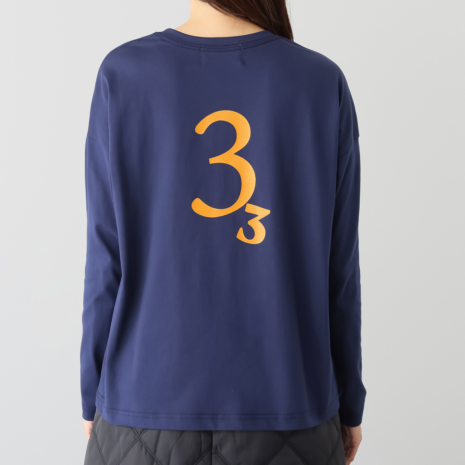 ラソエヌサーティスリー ディグリーズ ロゴプリント ロングＴシャツ