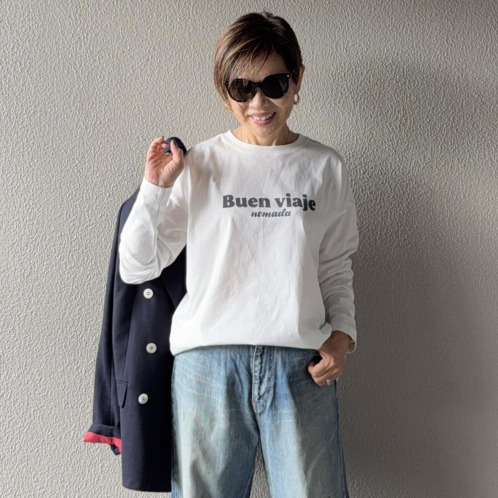 ラソエヌサーティスリー ディグリーズ ロゴプリント ロングTシャツ ラソエヌサーティスリー ディグリーズ ロゴプリント ロングTシャツ