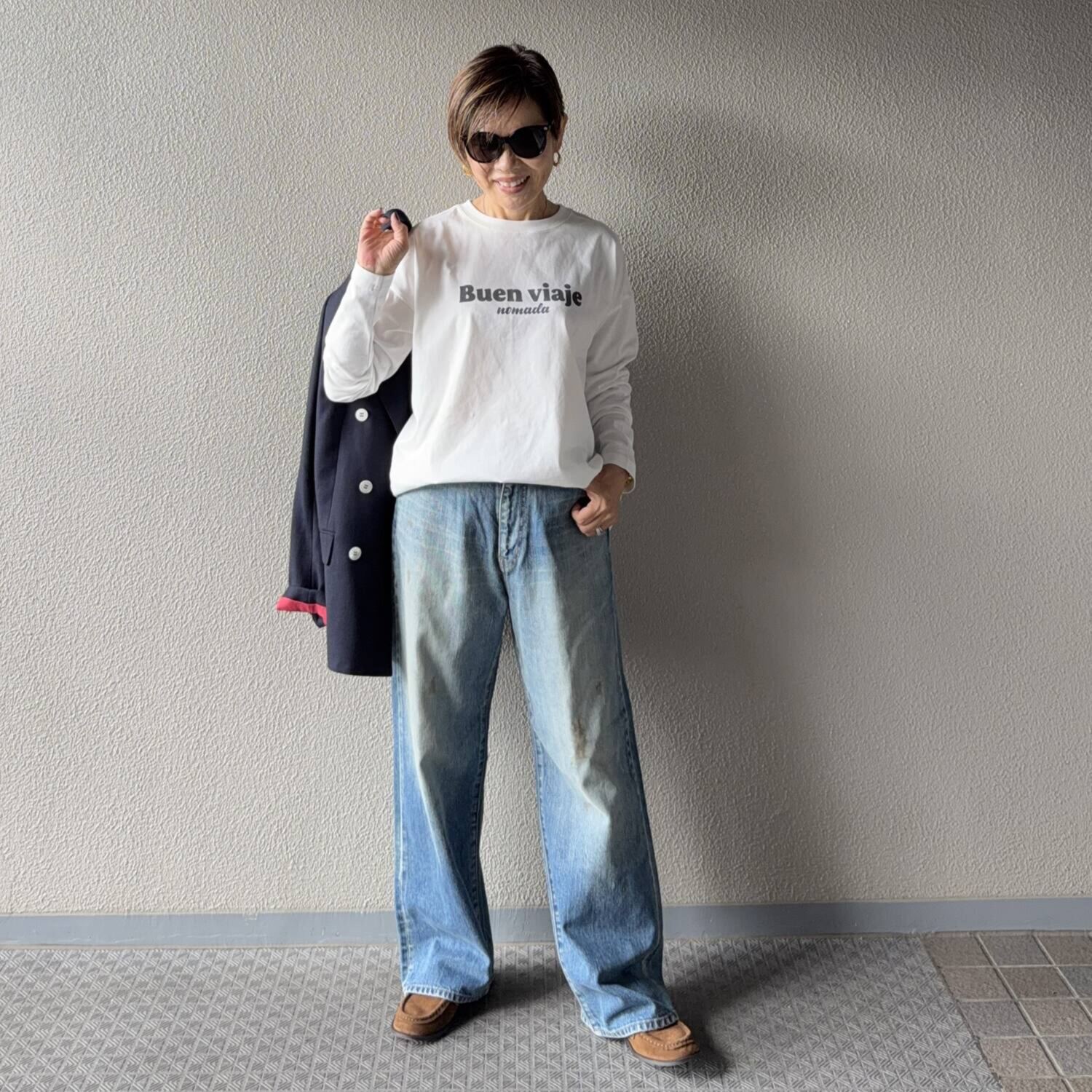 ラソエヌサーティスリー ディグリーズ ロゴプリント ロングＴシャツ