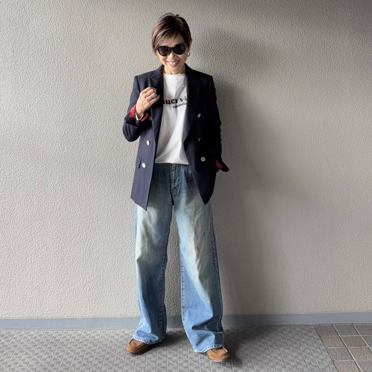 ラソエヌサーティスリー ディグリーズ ロゴプリント ロングＴシャツ