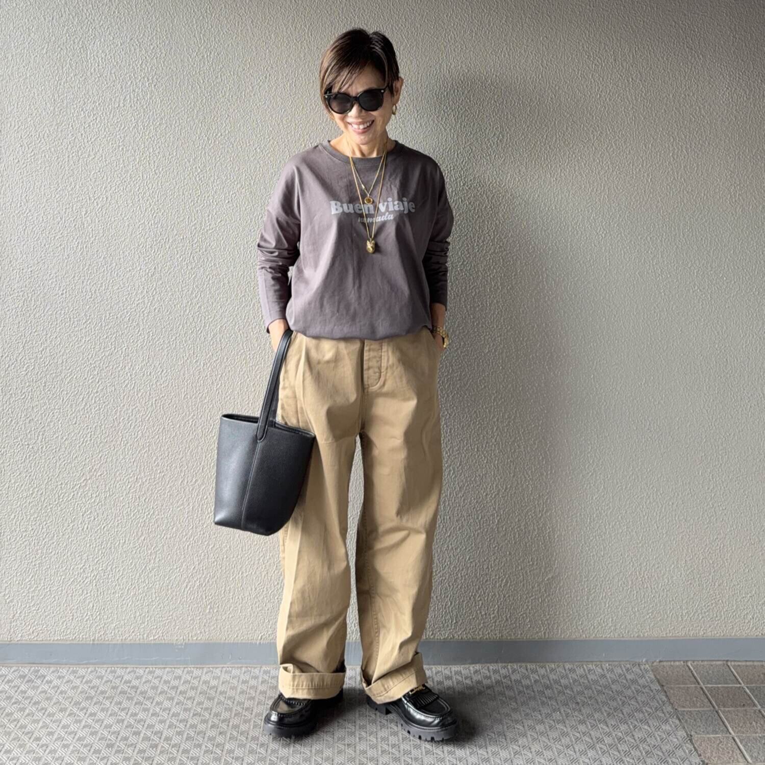 ラソエヌサーティスリー ディグリーズ ロゴプリント ロングＴシャツ