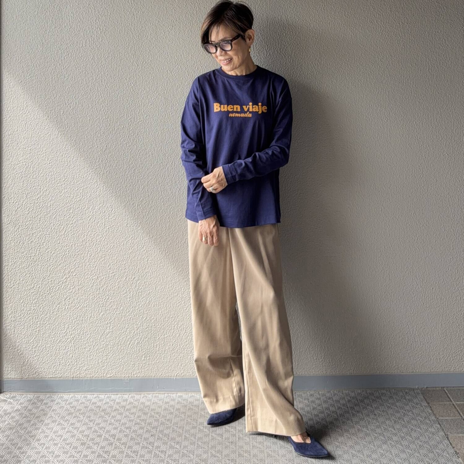 ラソエヌサーティスリー ディグリーズ ロゴプリント ロングＴシャツ