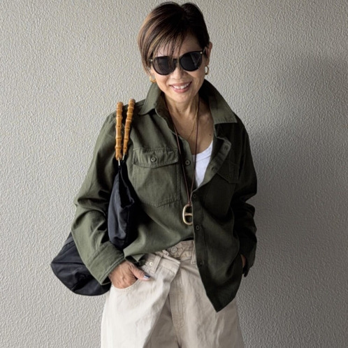 ラソエヌサーティスリー ディグリーズ サンドウォッシュツイル ゆったりシルエット ヴィンテージ風シャツ ラソエヌサーティスリー ディグリーズ サンドウォッシュツイル ゆったりシルエット ヴィンテージ風シャツ