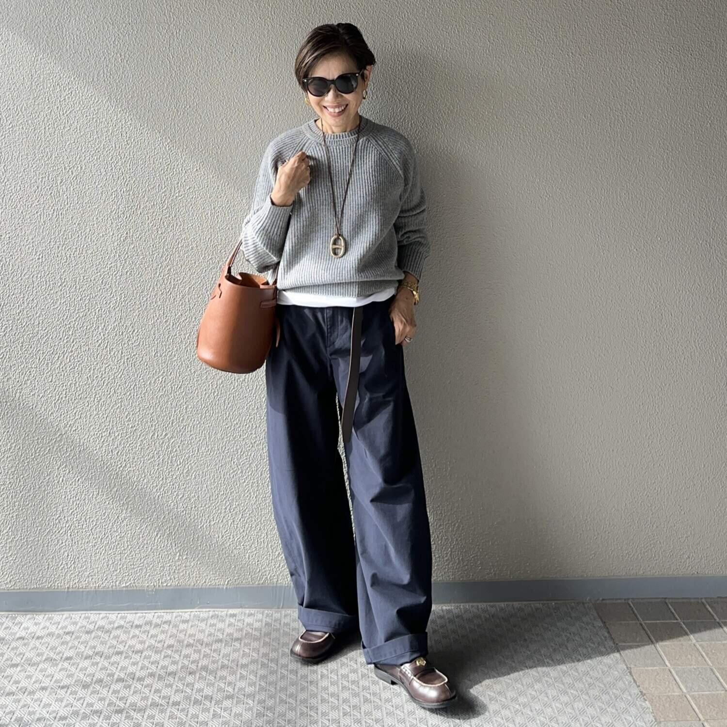 ラソエヌサーティスリー ディグリーズ 一枚でおしゃれにキマる エルボーパッチ 片畦ニットプルオーバー