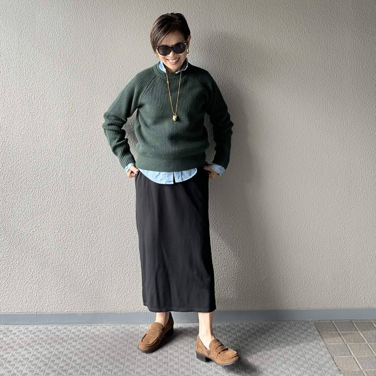 ラソエヌサーティスリー ディグリーズ 一枚でおしゃれにキマる エルボーパッチ 片畦ニットプルオーバー