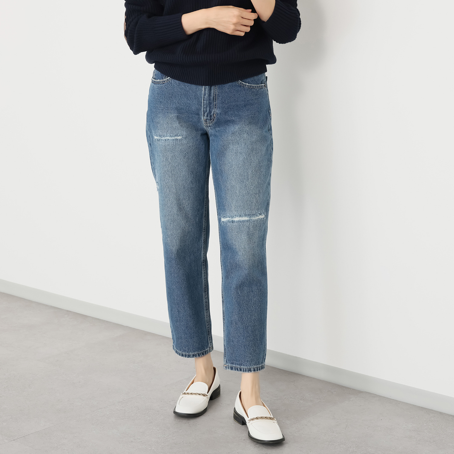 ラソエヌサーティスリー ディグリーズ ヴィンテージライク ストレートデニムパンツ