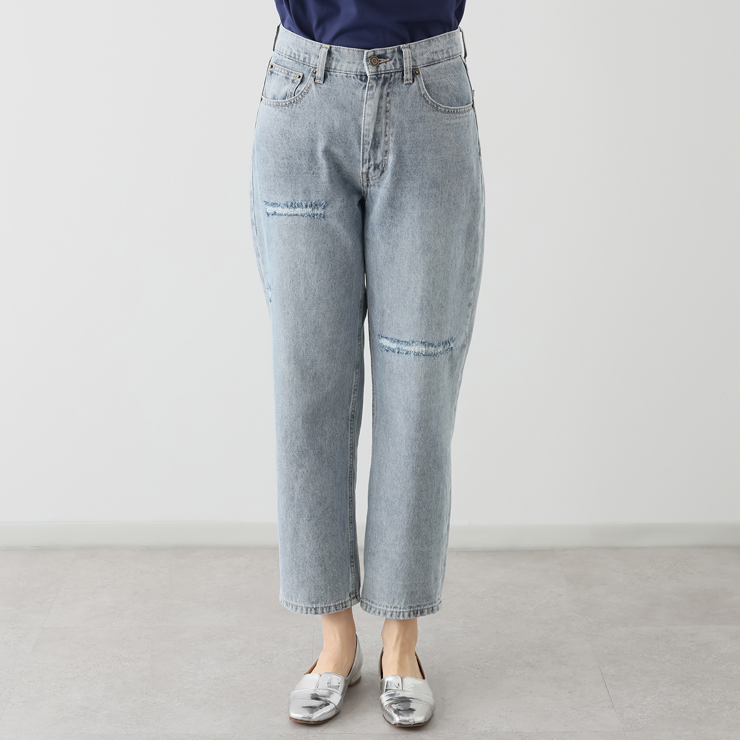 ラソエヌサーティスリー ディグリーズ ヴィンテージライク ストレートデニムパンツ