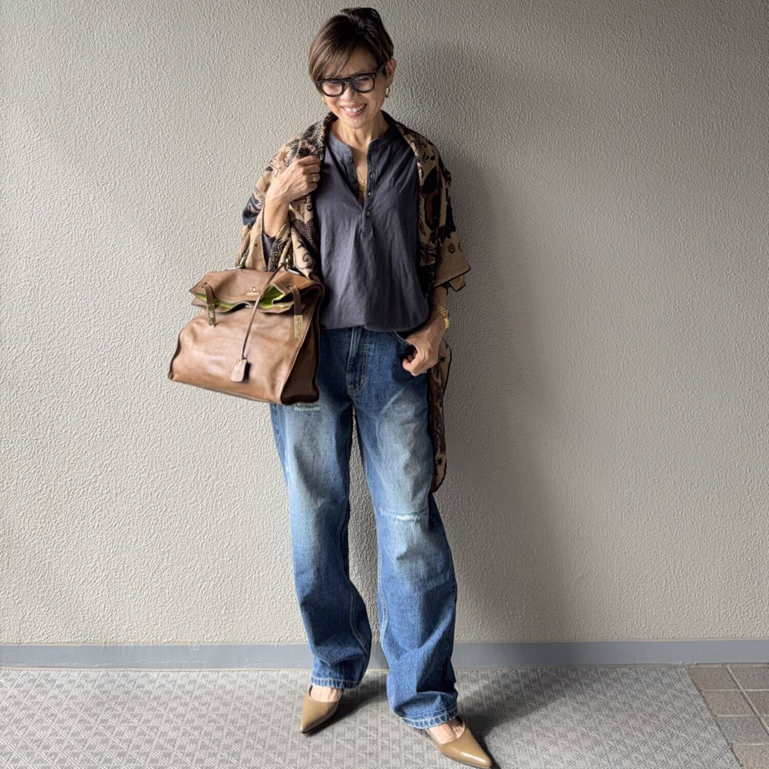 ラソエヌサーティスリー ディグリーズ ヴィンテージライク ストレートデニムパンツ