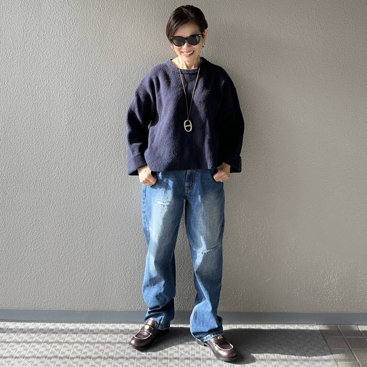 ラソエヌサーティスリー ディグリーズ ヴィンテージライク ストレートデニムパンツ