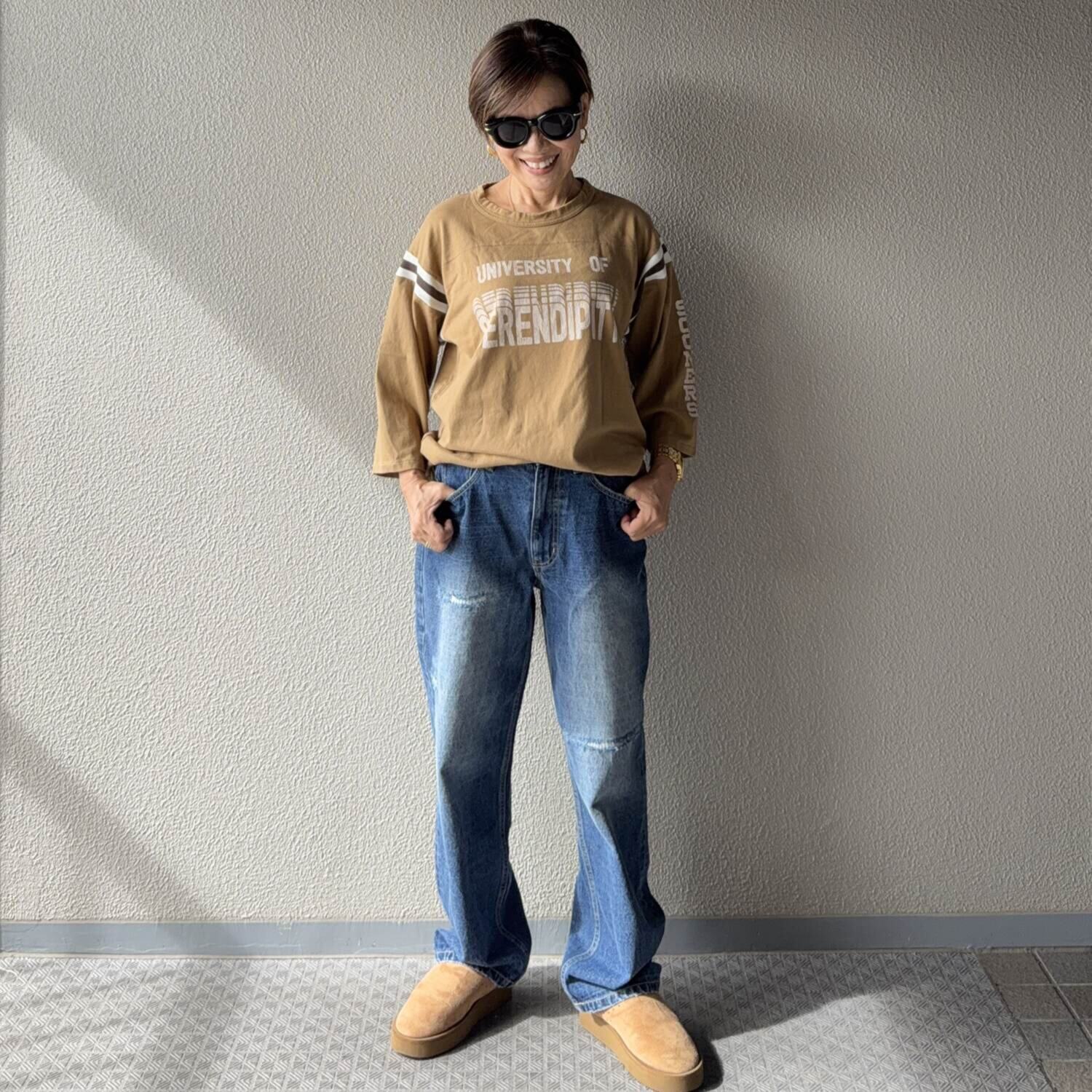 ラソエヌサーティスリー ディグリーズ ヴィンテージライク ストレートデニムパンツ