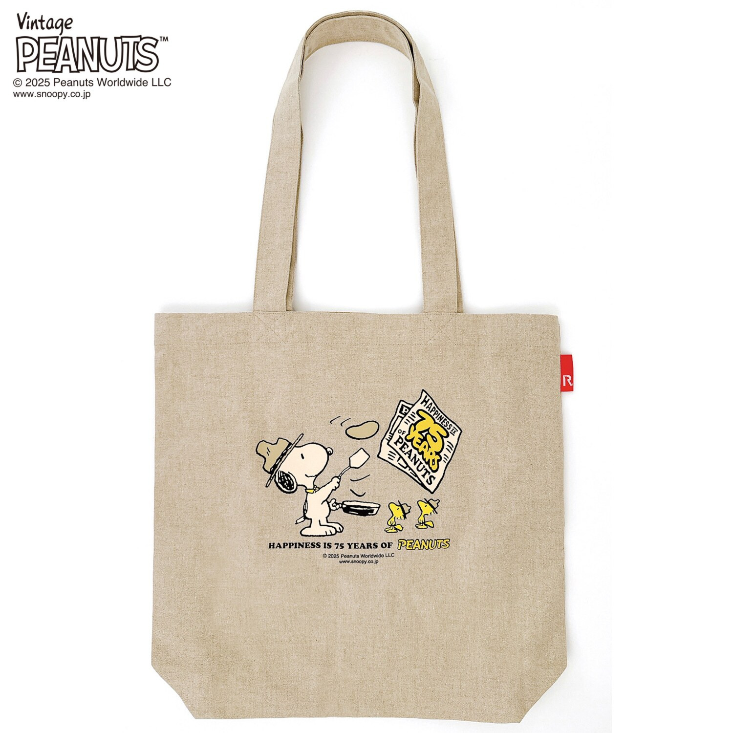 ルートート 祝　ピーナッツコミック 誕生７５周年 軽くて大容量！ リサイクルコットン トートバッグ