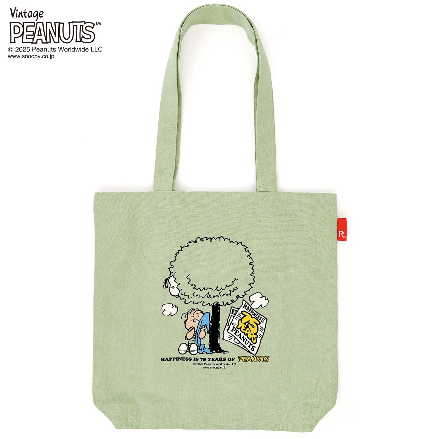 ルートート 祝　ピーナッツコミック 誕生７５周年 軽くて大容量！ リサイクルコットン トートバッグ