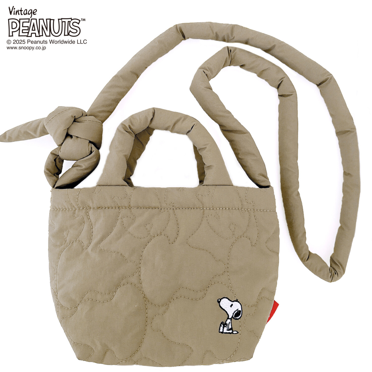 ルートート スヌーピー型の キルティングがかわいい！ ふかふか ミニショルダー トートバッグ