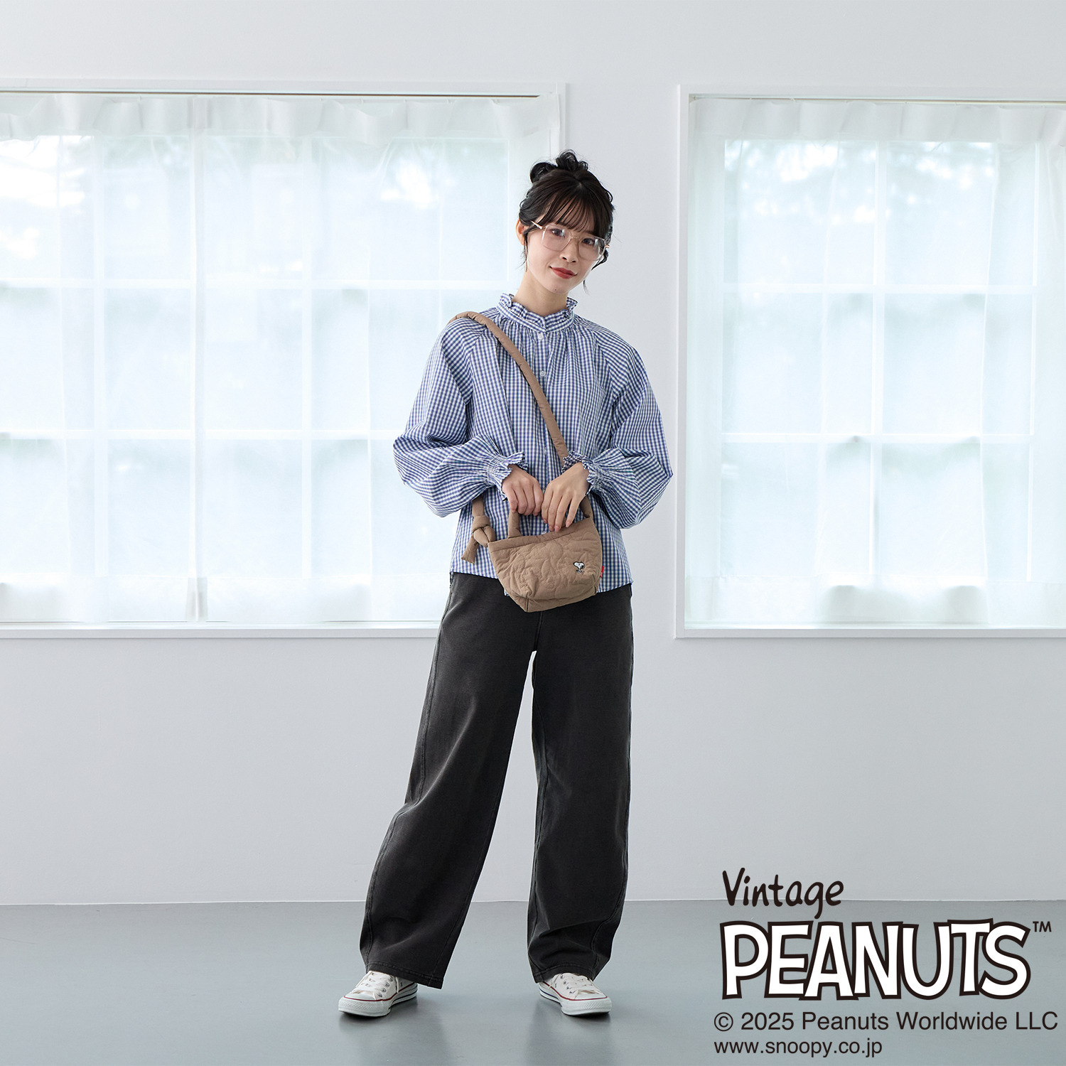 ルートート スヌーピー型の キルティングがかわいい！ ふかふか ミニショルダー トートバッグ