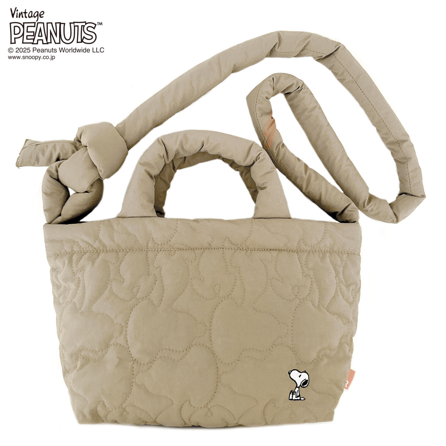 ルートート スヌーピー型の キルティングがかわいい！ ふかふかショルダー トートバッグ