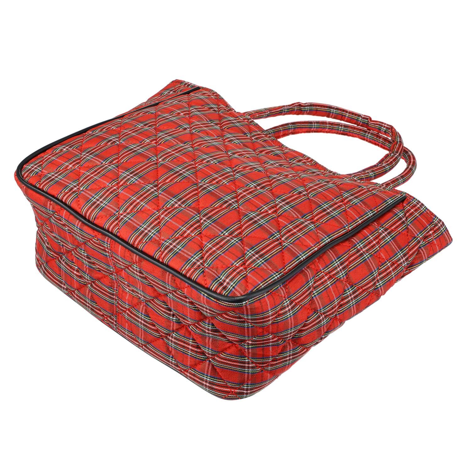 ルートート 程良いハリときちんと感！ チェック柄キルティング ミニトートバッグ