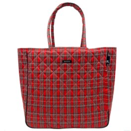 ルートート 程良いハリときちんと感！ チェック柄キルティング 大容量トートバッグ