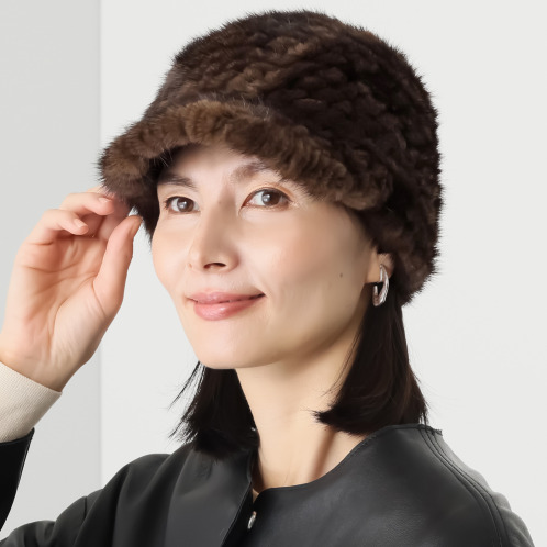 ミンクニット帽