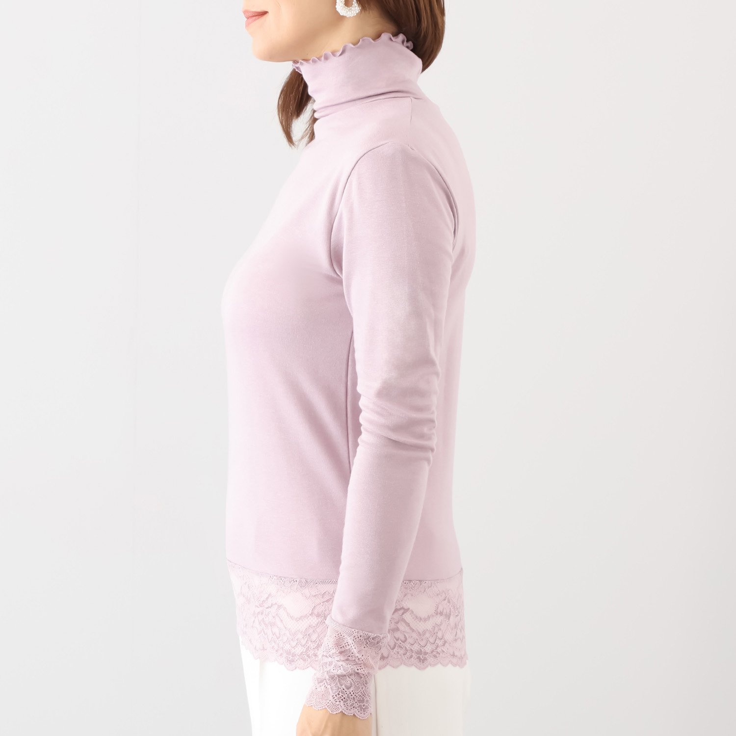 マリランテ 暖かい！蒸れにくい！ タケダレースアクセント エレガントプルオーバー デザイン違い２枚セット