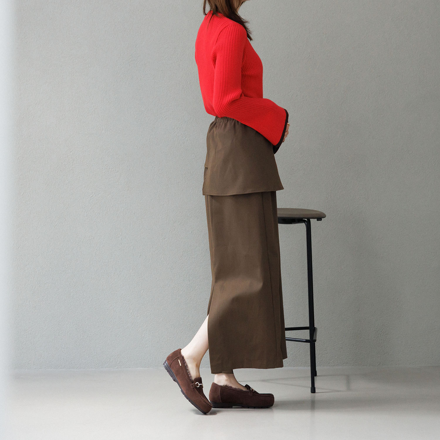 卑弥呼 はっ水シープレザー フレキシブルライトソール ビジュウビット ふわふわモカシン ＜３Ｅ＞