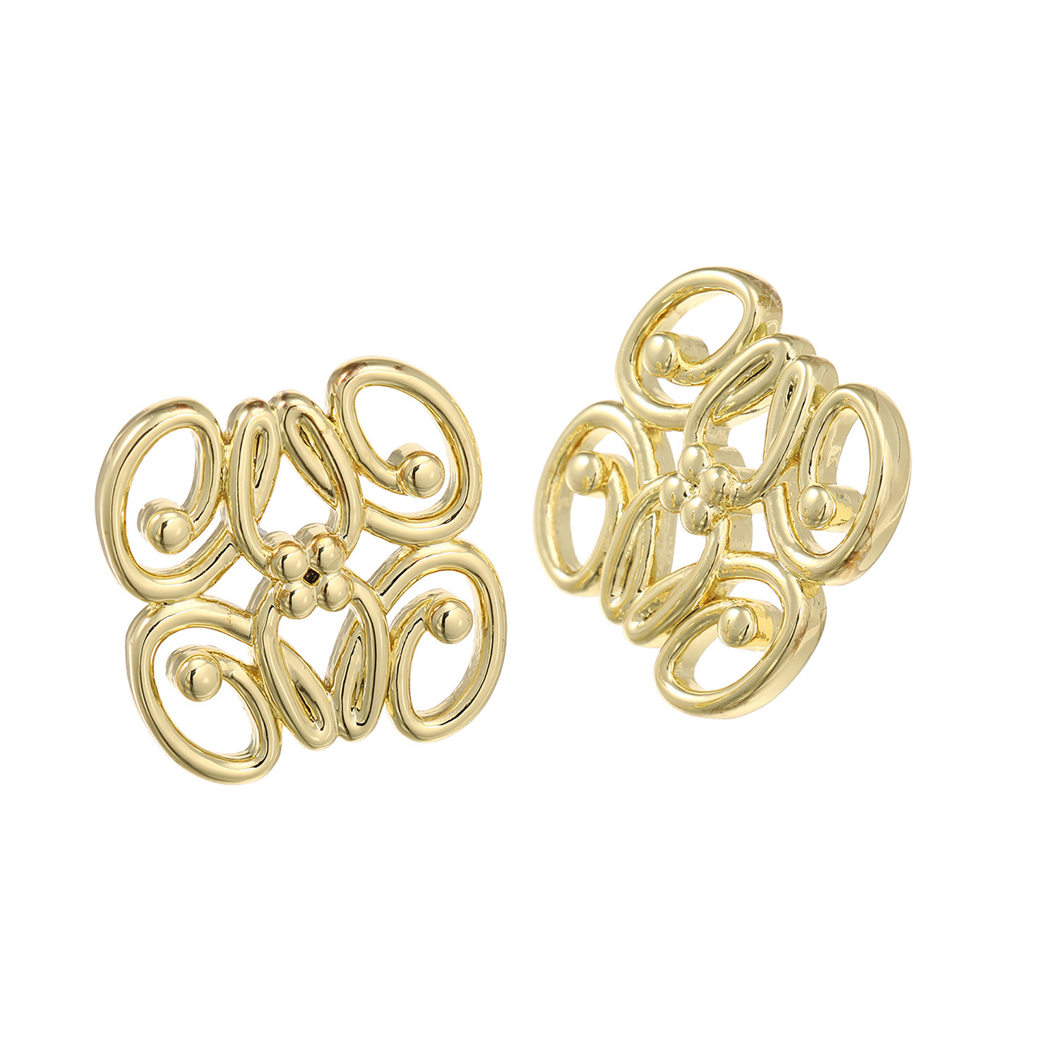 エアリーフェアリー メタルライン アートカリグラフィ イヤリング／ピアス