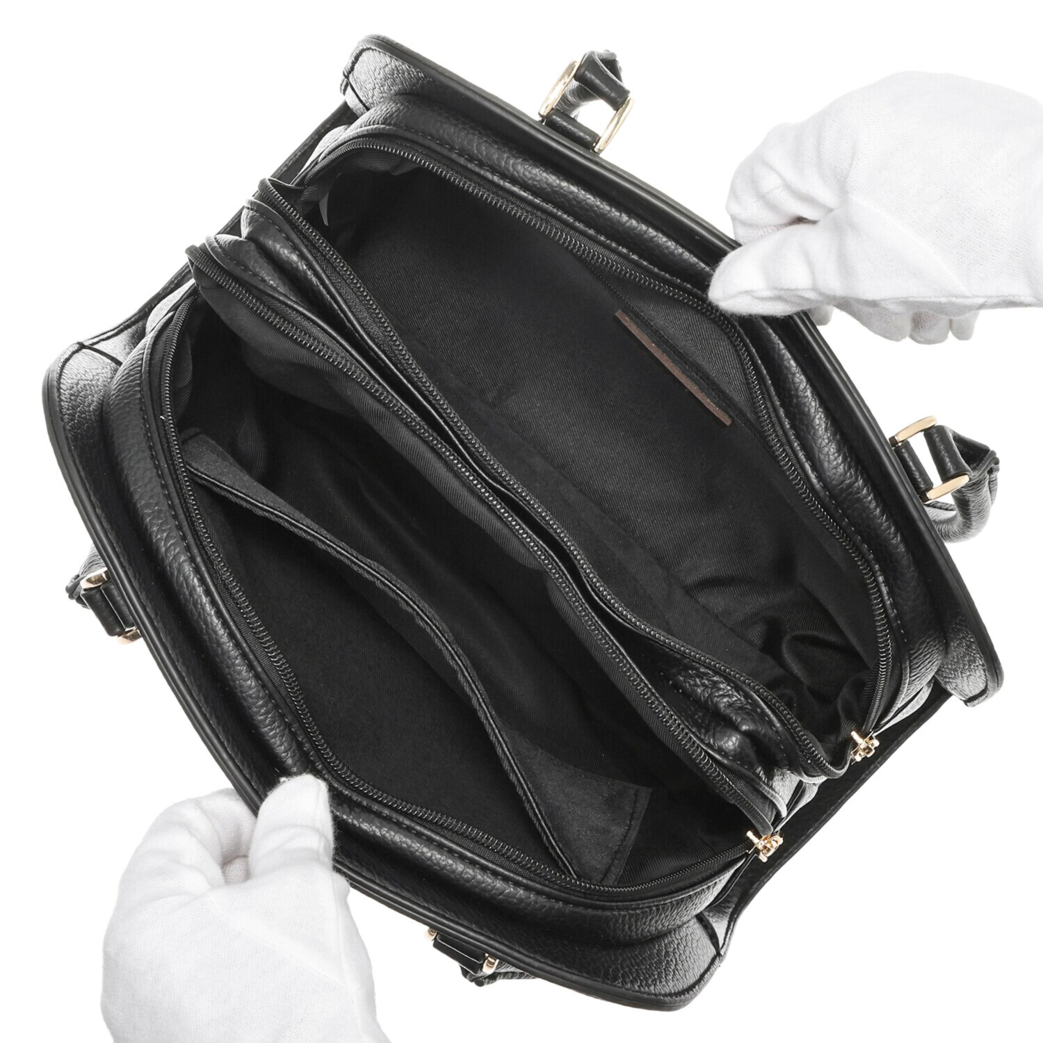 グッシオイタリー ２ルームで整理しやすい ボストン型トートバッグ