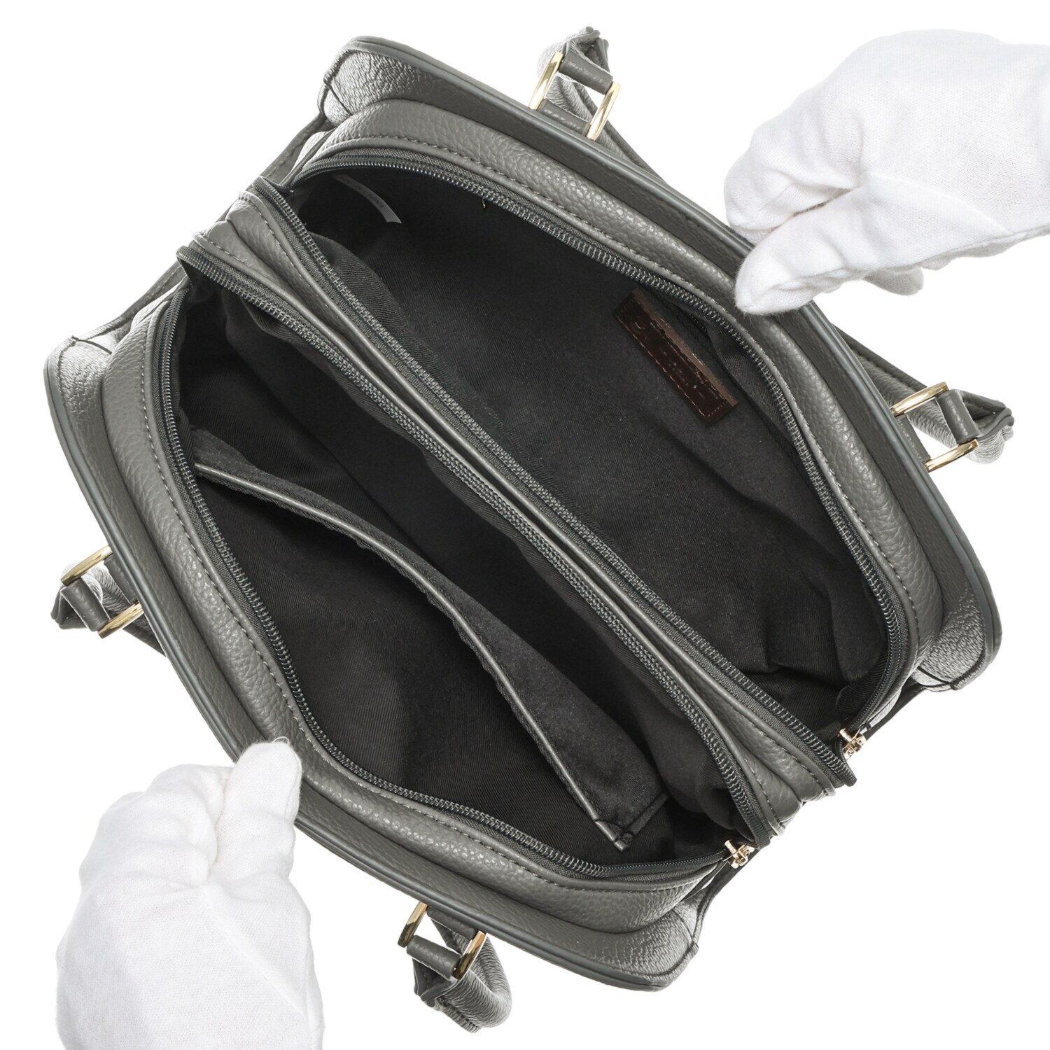 グッシオイタリー ２ルームで整理しやすい ボストン型トートバッグ