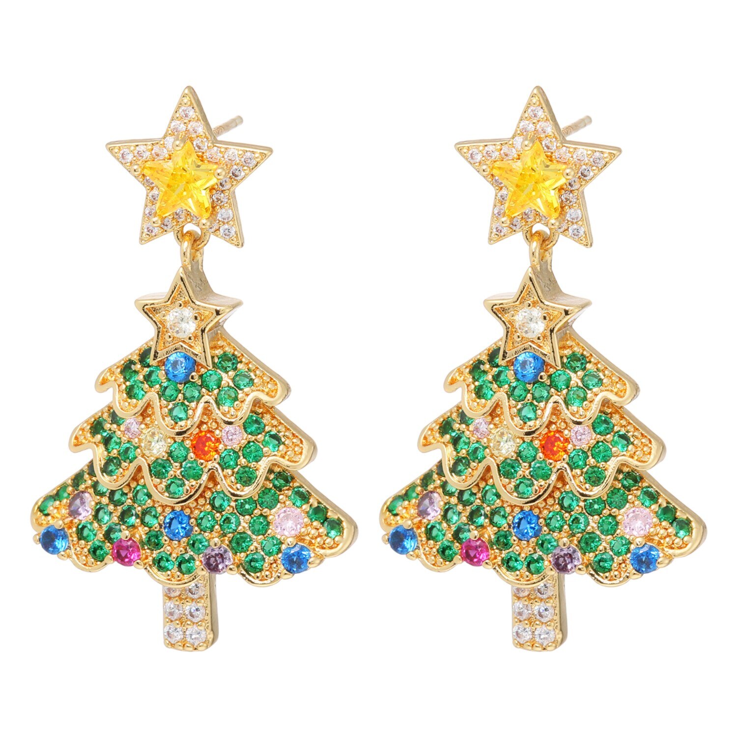 キラキラギフト バイ　アビステ シルバー ビジュウ クリスマスツリー ピアス