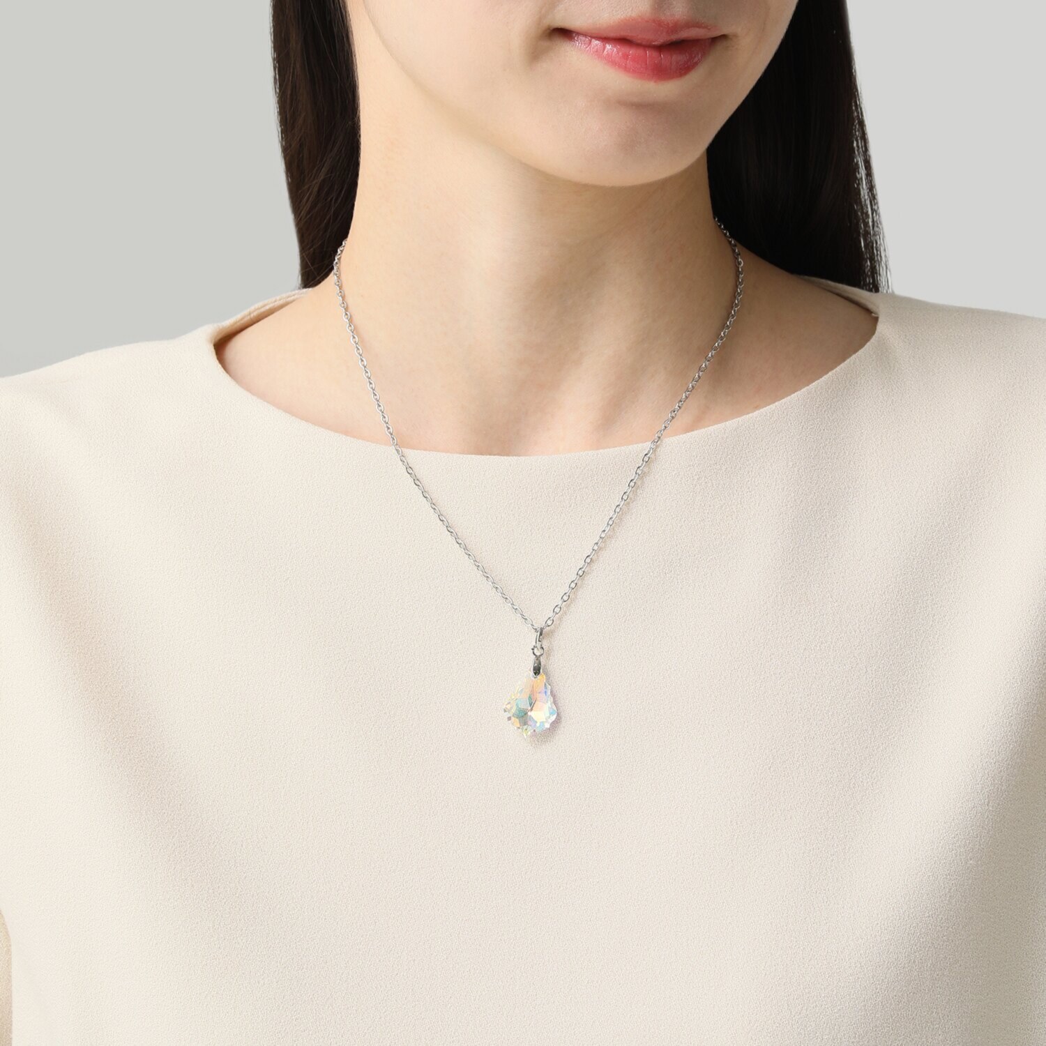 キラキラギフト バイ　アビステ ステンレス クリスタルガラス モティーフペンダント