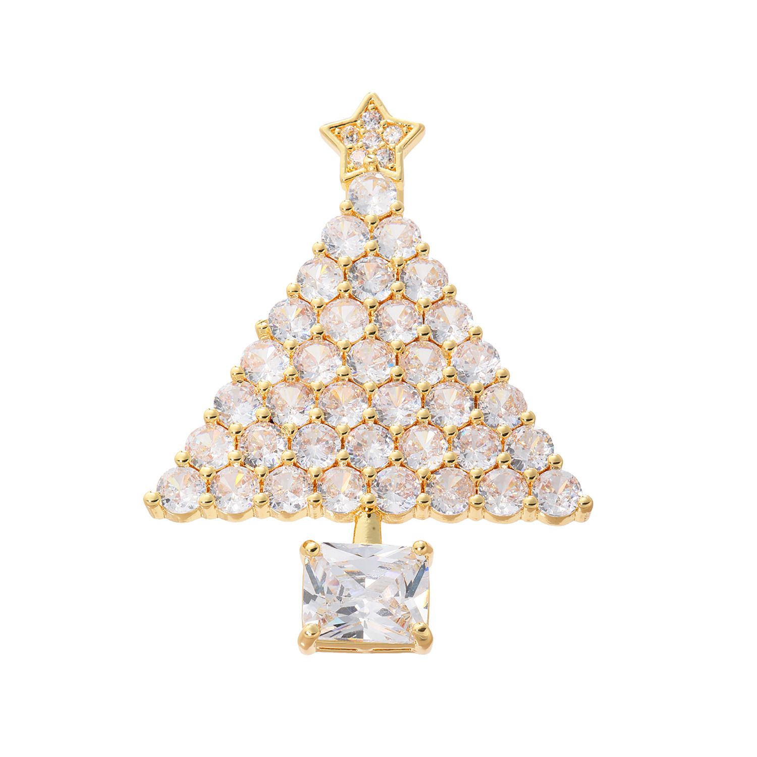 キラキラギフト バイ　アビステ ビジュウ クリスマスツリー ブローチ