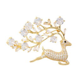 キラキラギフト バイ　アビステ ビジュウ トナカイモティーフ ブローチ