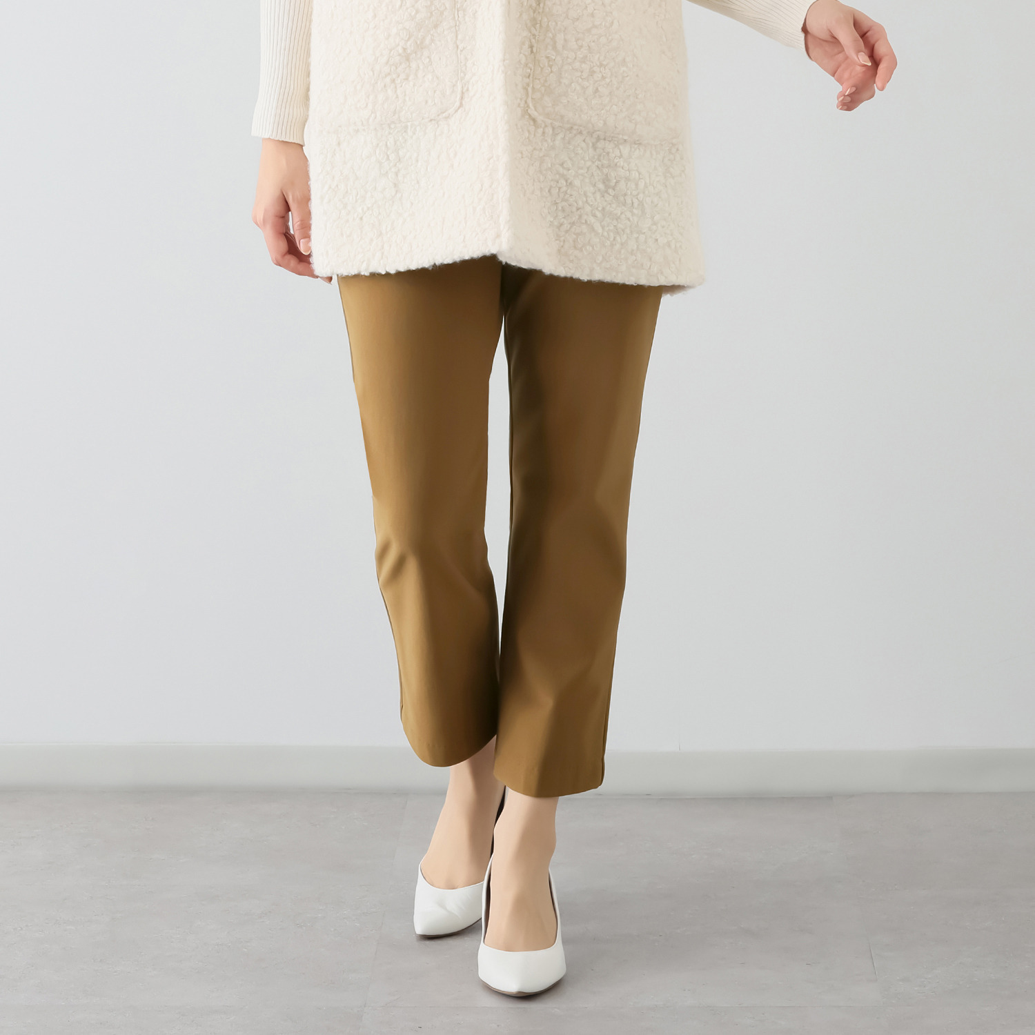 ピーツー 進化版 え！？やせて見える？ ヒートアライヴ 裏起毛ストレートパンツ ＜股下６４ｃｍ＞