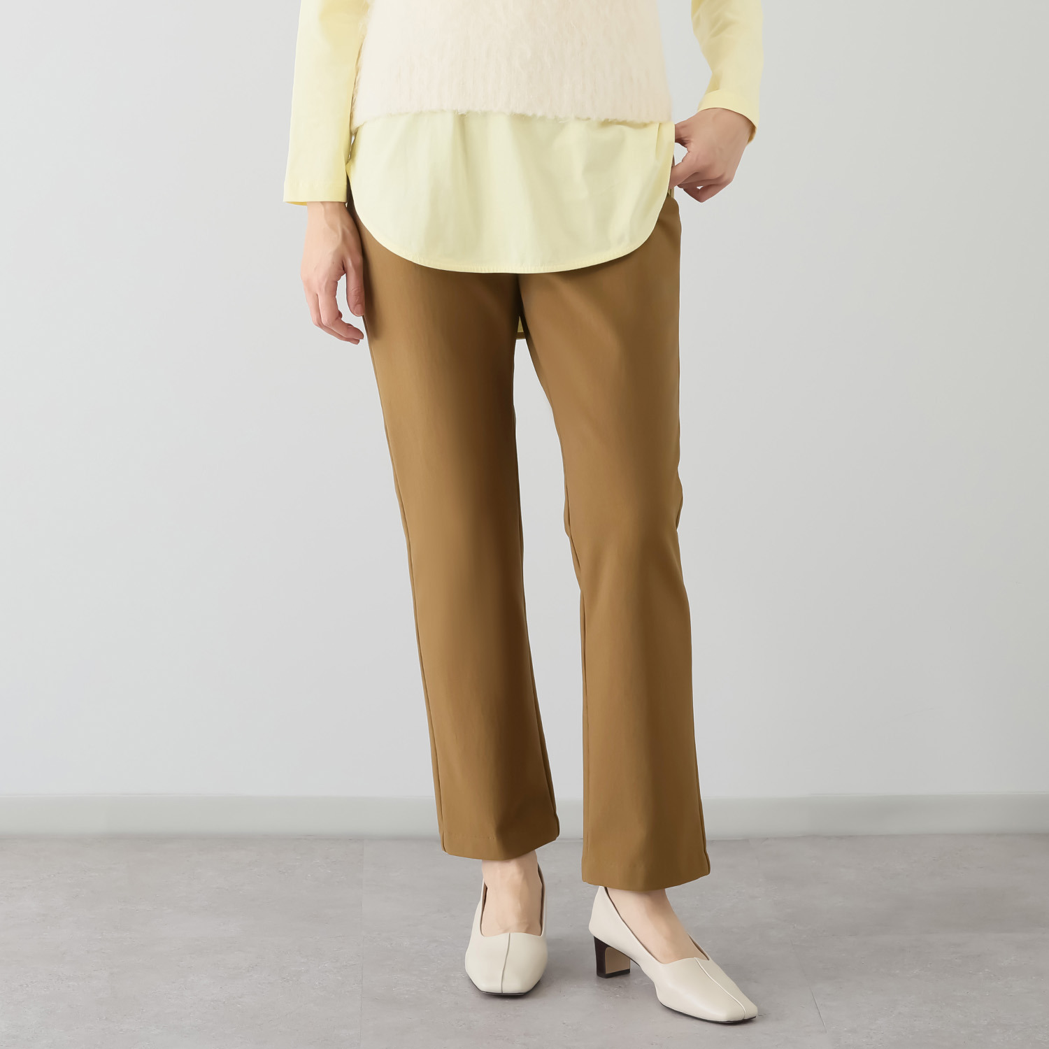 ピーツー 進化版 え！？やせて見える？ ヒートアライヴ 裏起毛ストレートパンツ ＜股下７２ｃｍ＞