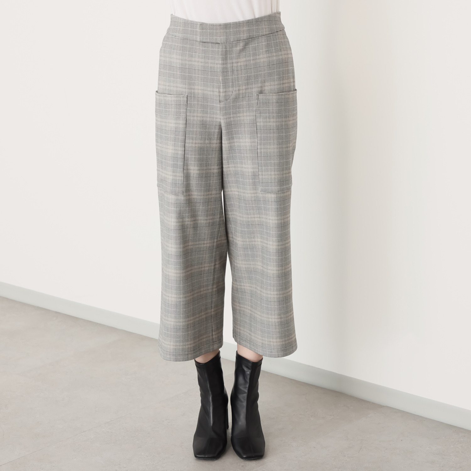 エムズ　スタイル コスミカルウォーム裏起毛 ソフトカーゴ クロップトワイドパンツ