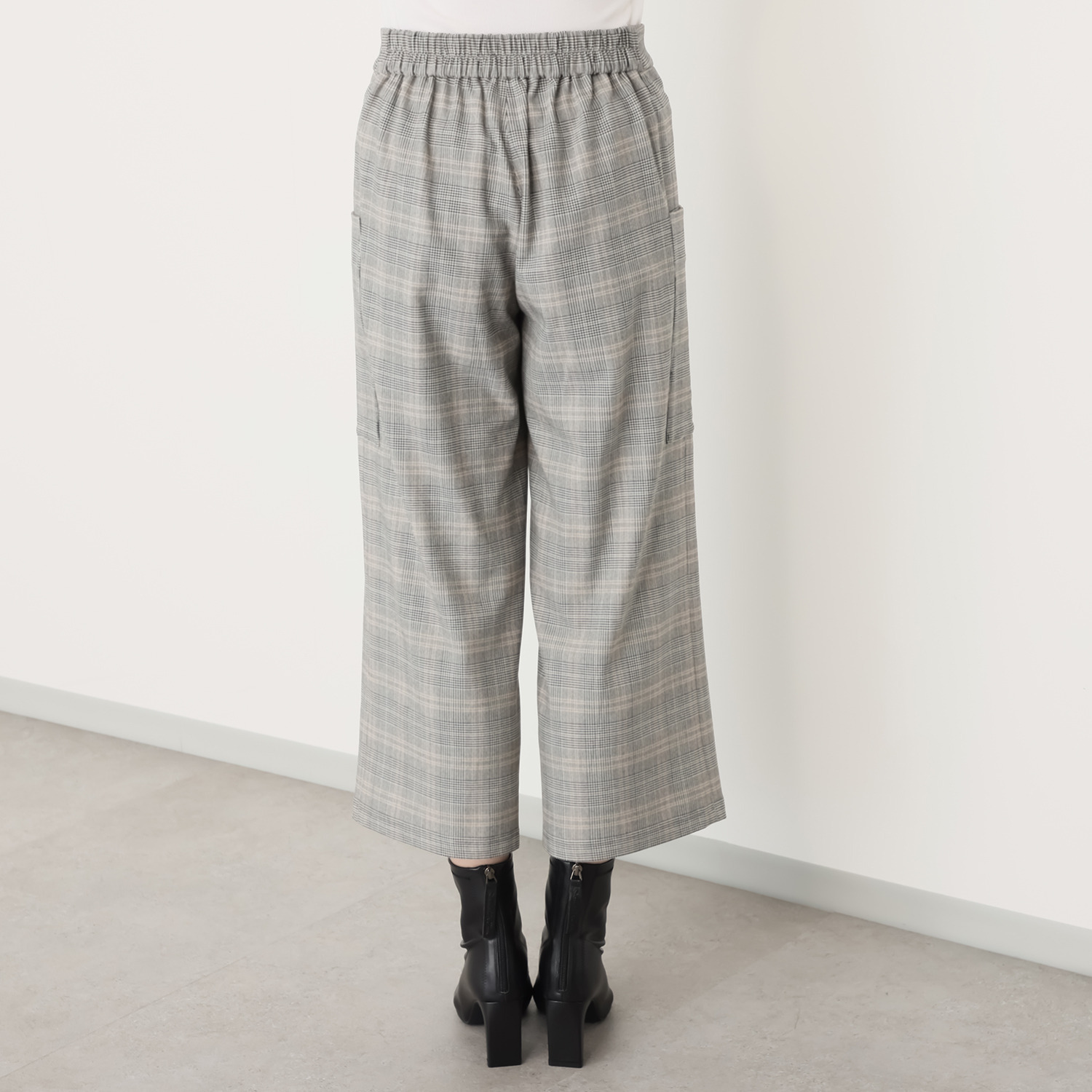 エムズ　スタイル コスミカルウォーム裏起毛 ソフトカーゴ クロップトワイドパンツ