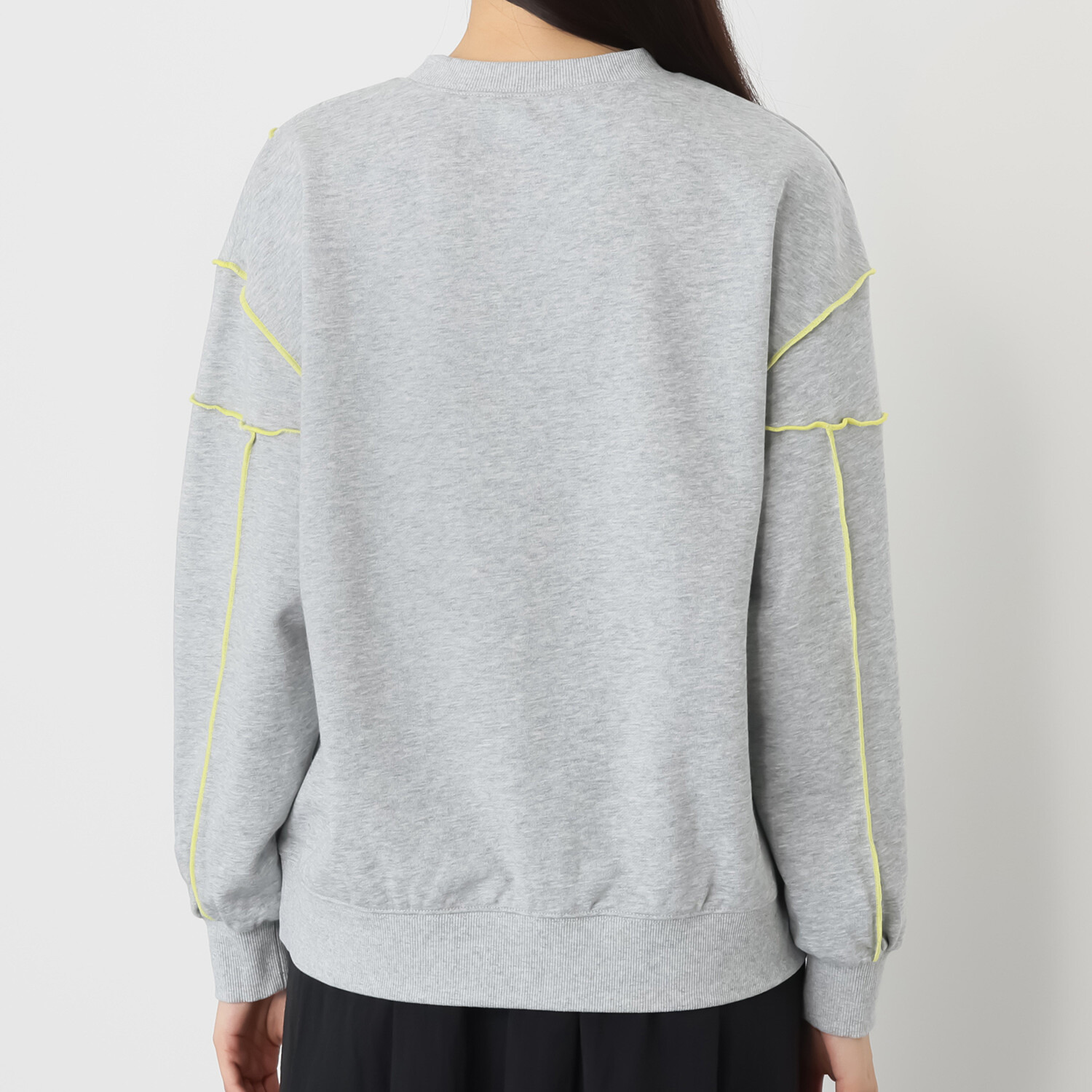 エムズ　スタイル ソフトミニ裏毛 アシンメトリー切替 メロウデザイン 大人トレーナー