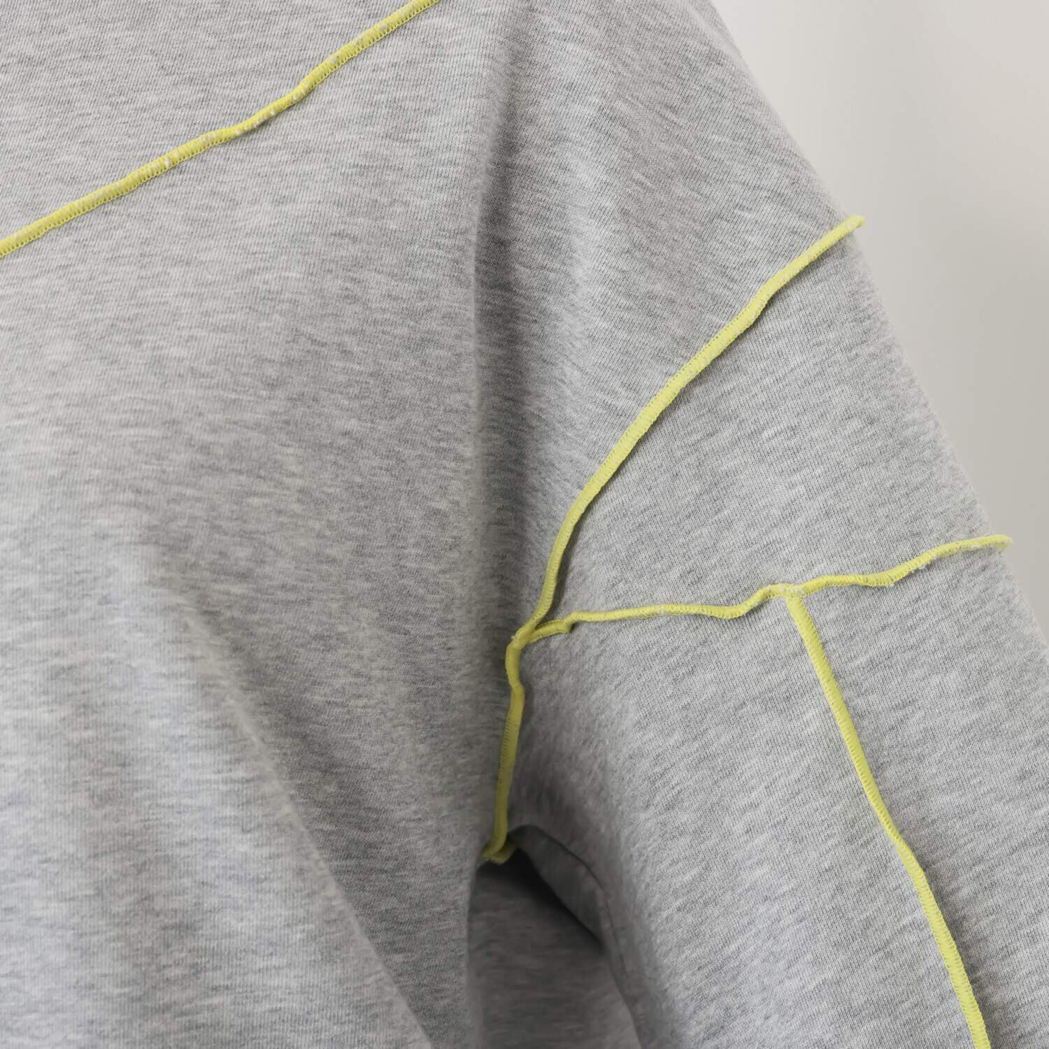 エムズ　スタイル ソフトミニ裏毛 アシンメトリー切替 メロウデザイン 大人トレーナー