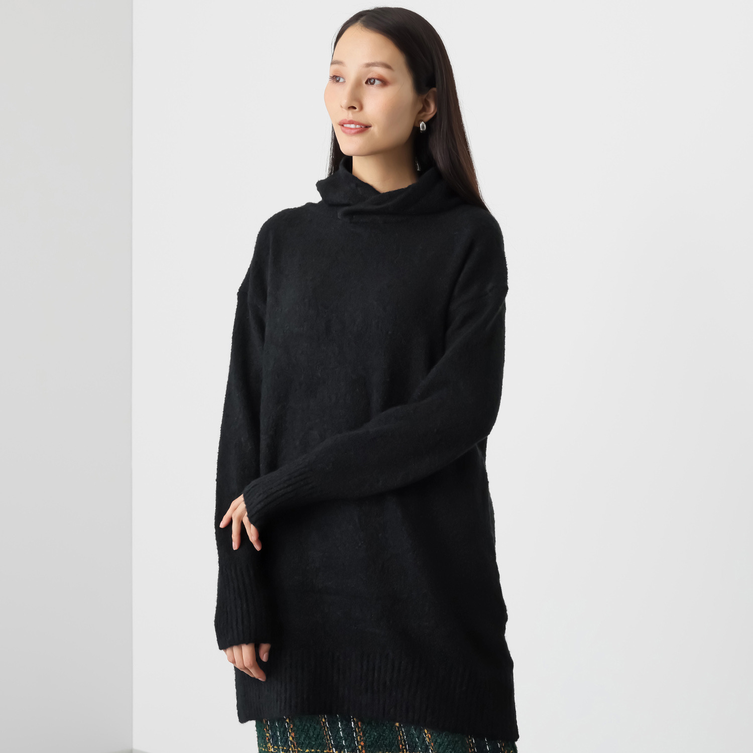 エムズ　スタイル ブークレニット フーディーデザイン チュニックプルオーバー