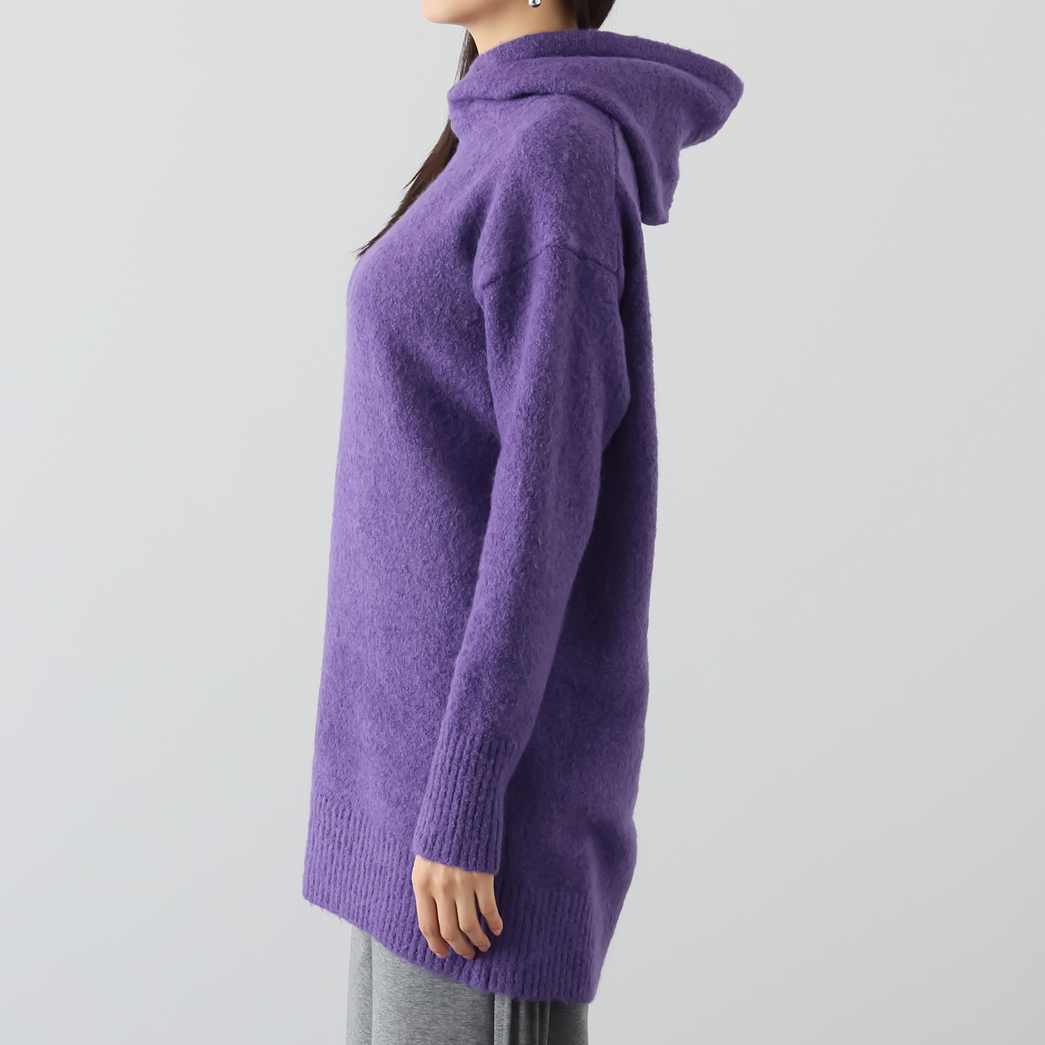 エムズ　スタイル ブークレニット フーディーデザイン チュニックプルオーバー