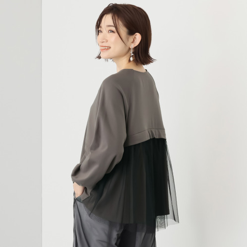 ラビジュア 全シーズンおしゃれ見え! バックチュールアクセント ドローストリングで メリハリボディ 毎日着たいプルオーバー ラビジュア 全シーズンおしゃれ見え! バックチュールアクセント ドローストリングで メリハリボディ 毎日着たいプルオーバー