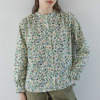 ソソット リバティプリント コットンコーデュロイ 袖シャーリング ブラウス