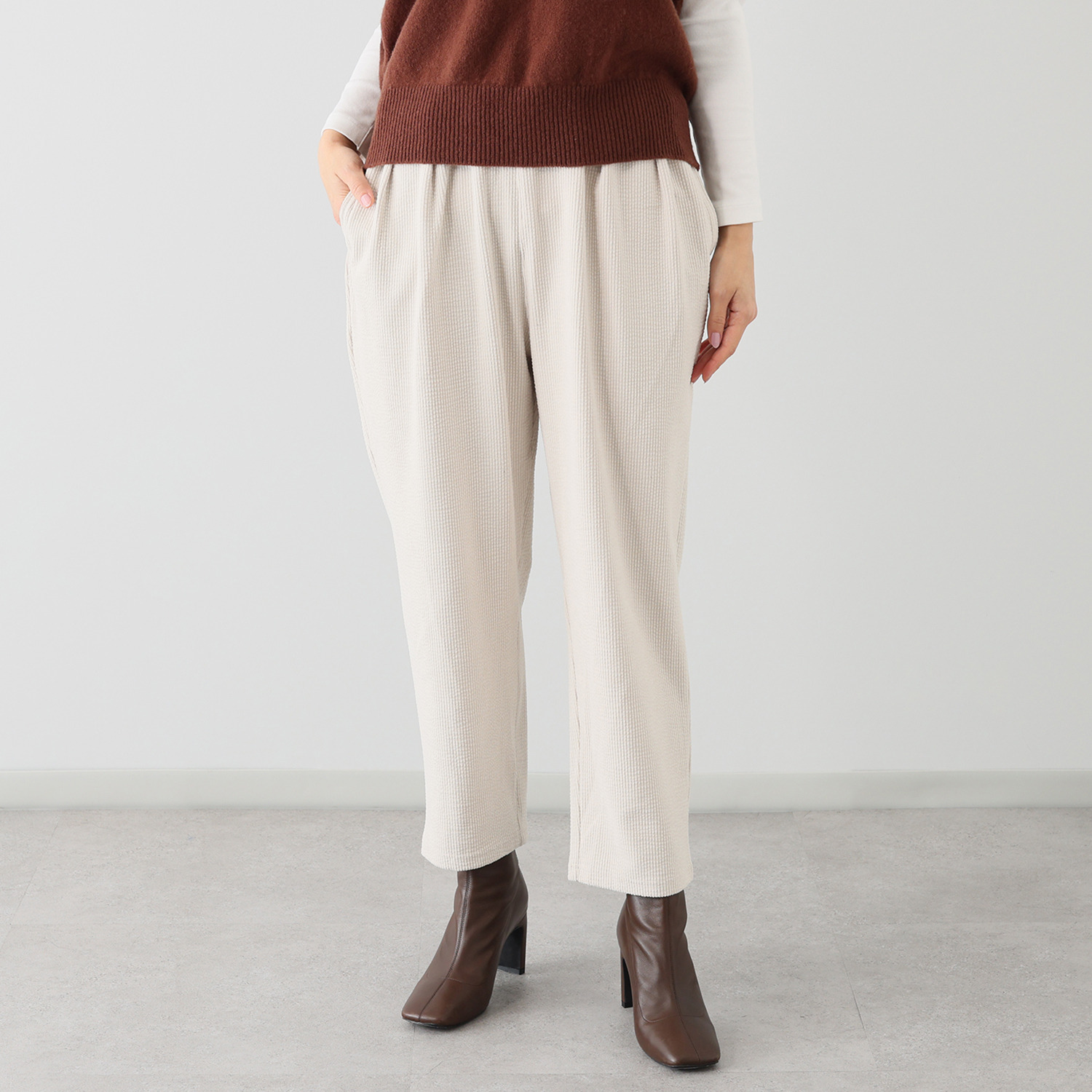 ポンデシャロン コーデュロイ クロップトパンツ