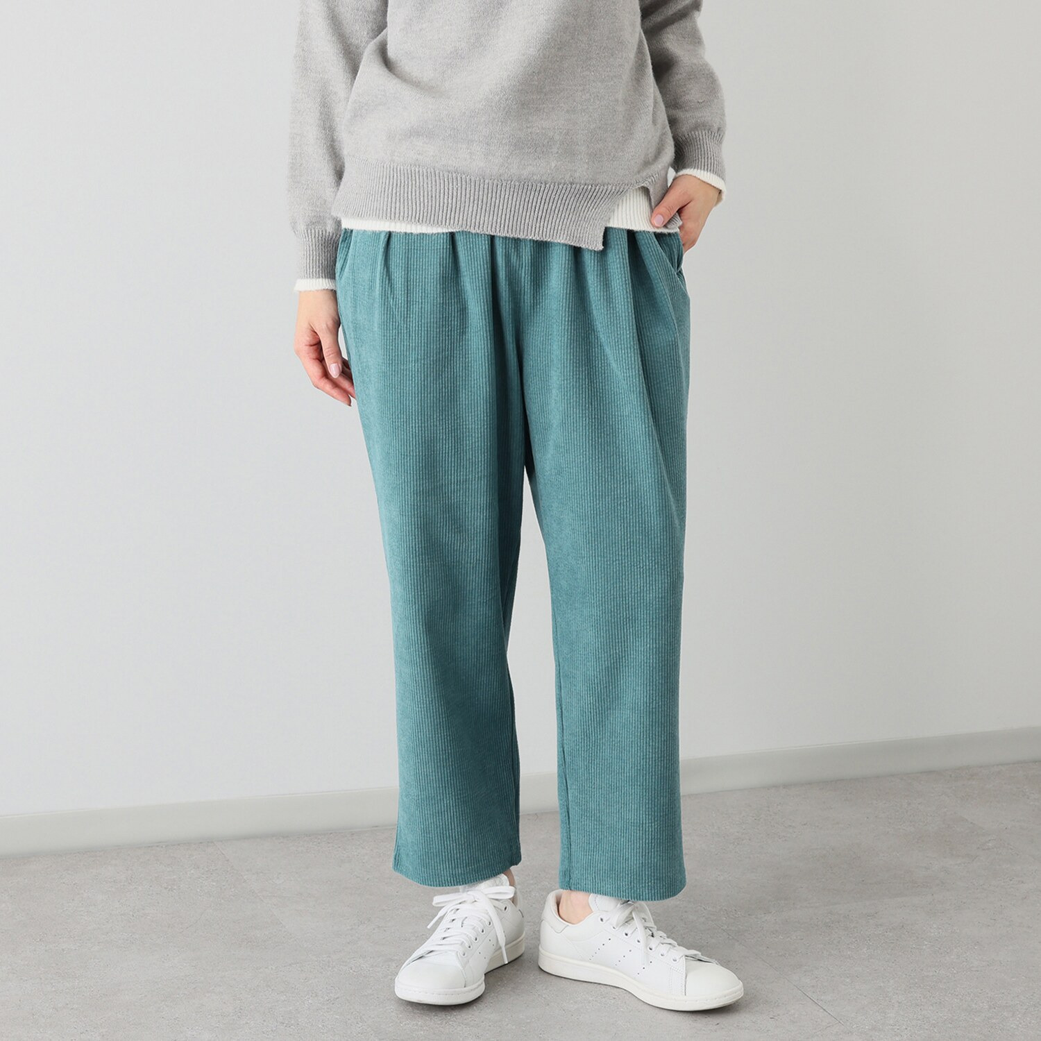 ポンデシャロン コーデュロイ クロップトパンツ