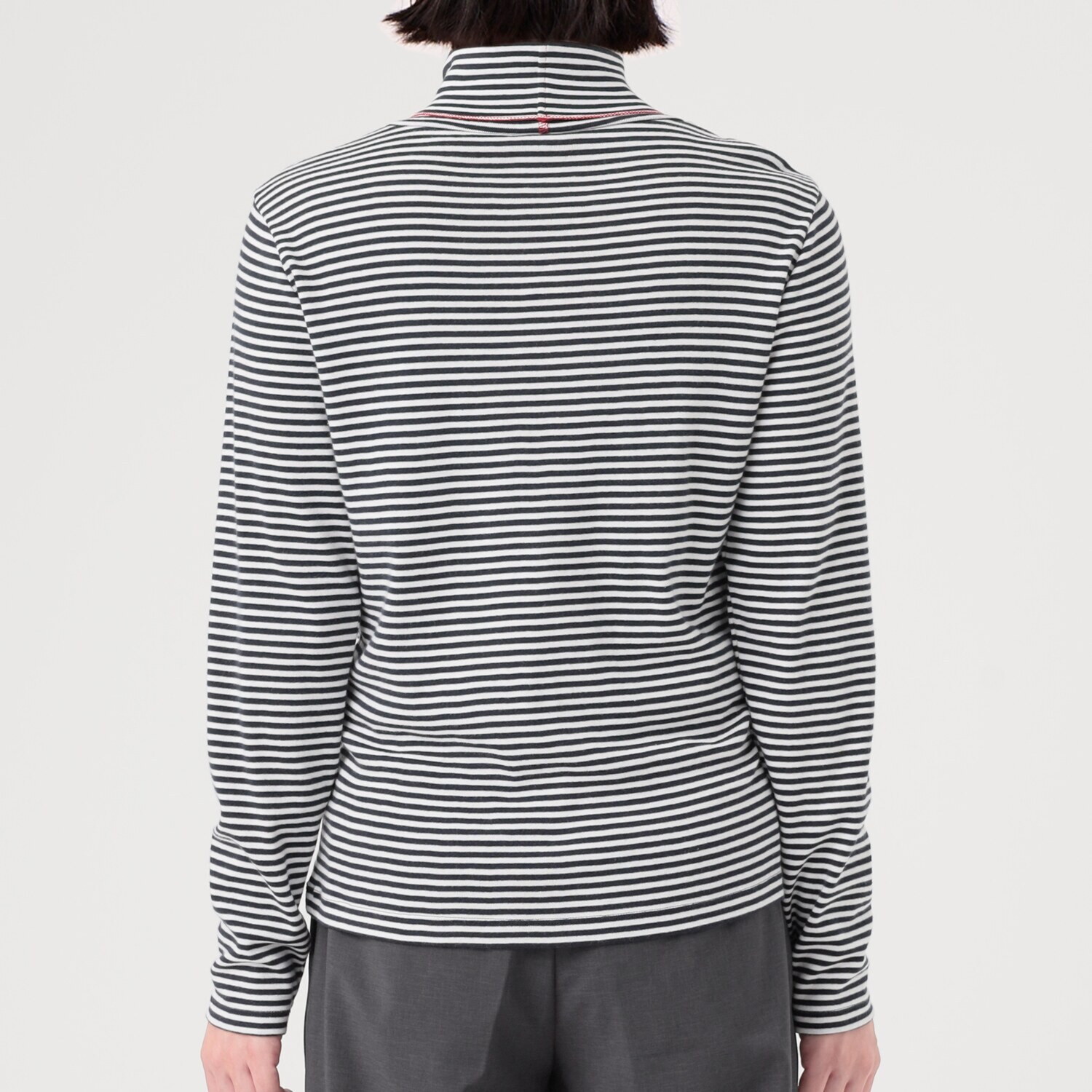 ポンデシャロン 日本製 ボーダータートルネック プルオーバー