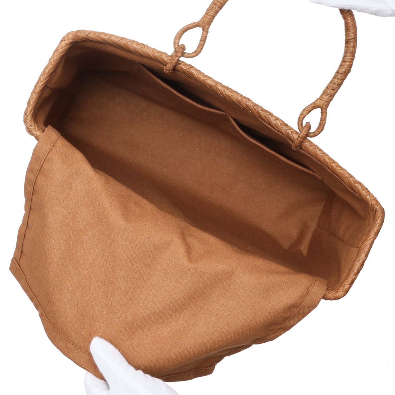 山葡萄かごバッグ 花柄編 スクエアバッグ