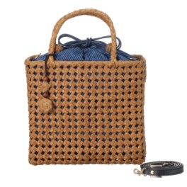 山葡萄かごバッグ ストラップ付 スクエアバッグ