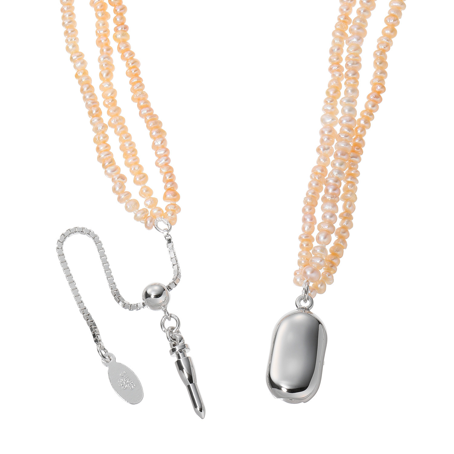 パール　ユリマ シルバー 淡水パール ３連ネックレス